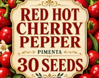 Red Hot Cherry Pepper Seeds | Pimenta Garden Planting (30 Seeds)