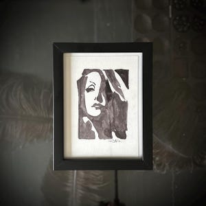Greta Garbo - Handgefertigte Karte/Gemälde - Ausgefallene Geburtstagskarte - Alles Gute zum Geburtstag - Grußkarte - Luxus - Unikat