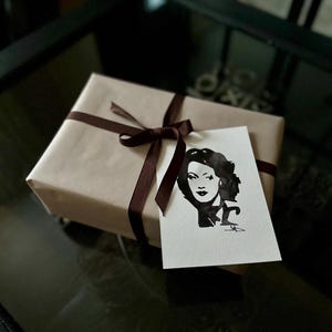 Greta Garbo - Cartão/pintura feito à mão - Cartão de aniversário chique - Cartão de feliz aniversário - Cartão de felicitações - Luxo - Único