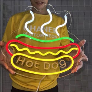 Neon Custom Sign| Hotdog Neon Sign| Snack Food Neon Logo For Business| Neon Light Sign| Niestandardowy znak LED| Neon Wall Sign| Personalizowane prezenty