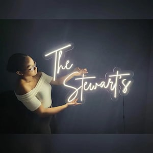 Neon Custom Sign With Gift| Neon Sign| Wedding Neon Sign| Family Name Sign| Wedding Gift| Neon Light Sign| Neon Wall Sign| LED Sign|Wall Art