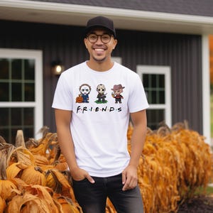 Halloween Unisex t-shirt, Horror Characters Friends t-shirt, Halloween Horror Characters shirt, Friends Halloween Shirt