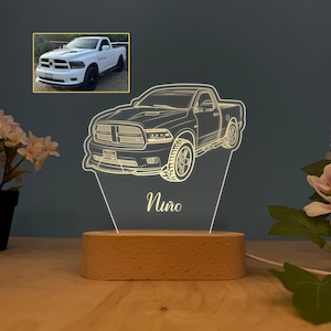 Custom 3D Car Sketch Night Light, Acrylic LED Night Light, Personalised Car Light, Car Accessory, Gift for Him, Bedroom Light, Car lovers