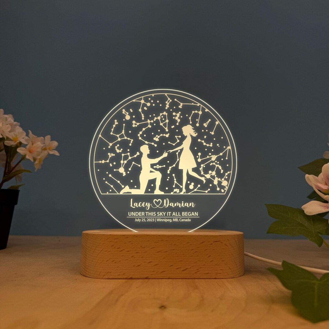 Custom Star Map by Date Nightlight, Star Map LED Desk Lamp ...