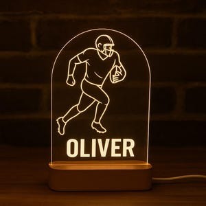 Lámpara de noche de fútbol personalizada: lámpara LED de fútbol personalizada con nombre, regalo único para jugador, decoración de habitación infantil, luz nocturna deportiva