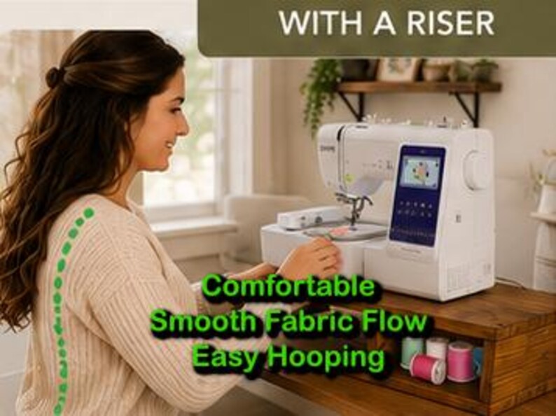 Wood Sewing Machine Riser Easier Embroidery | Easier Hooping | Clear Pine Wood Embroidery Machine ...