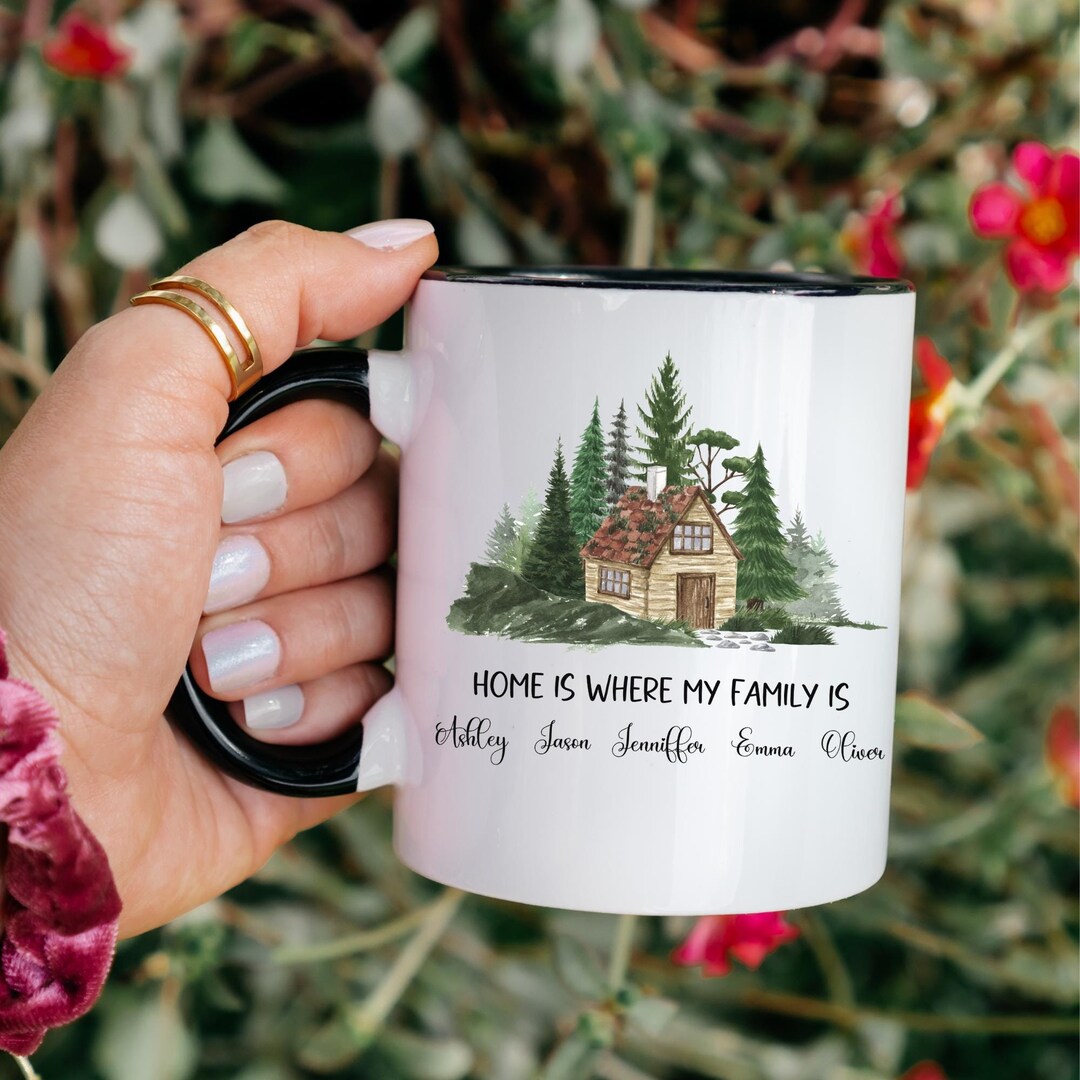 Personalized Family Forest Mug. Custom Holiday Mug for Family ...