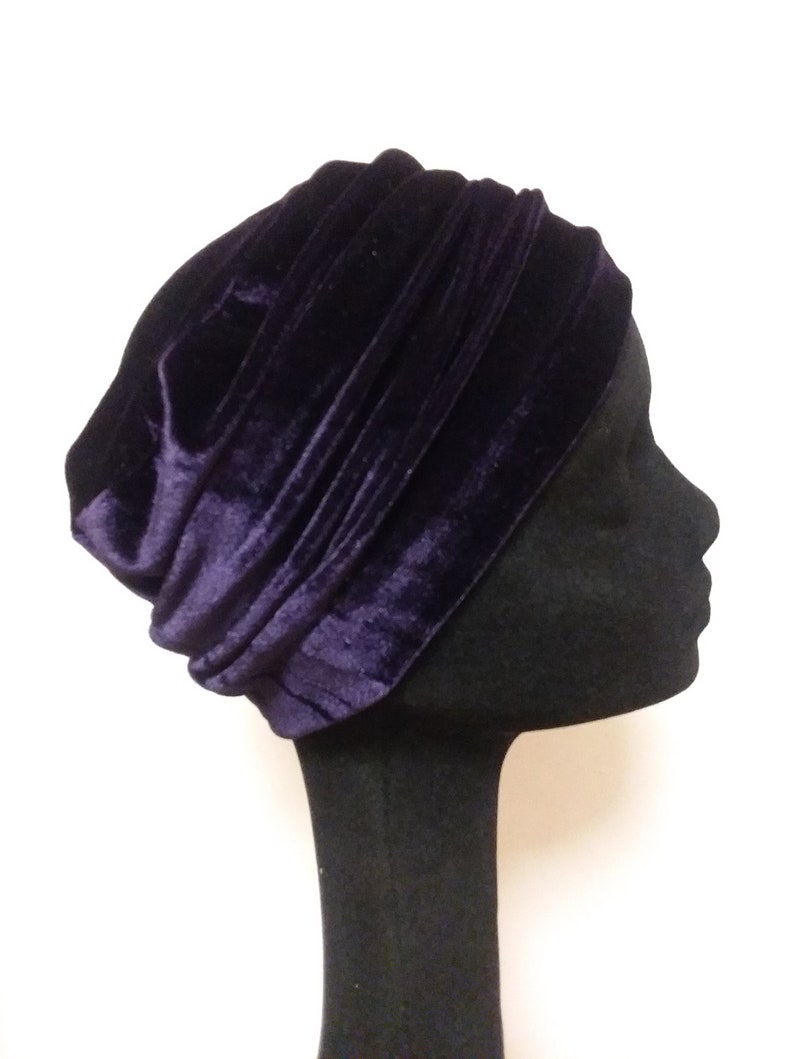 Womens Purple Stretch Velvet Hat Scully Hat Beanie Hat | Etsy