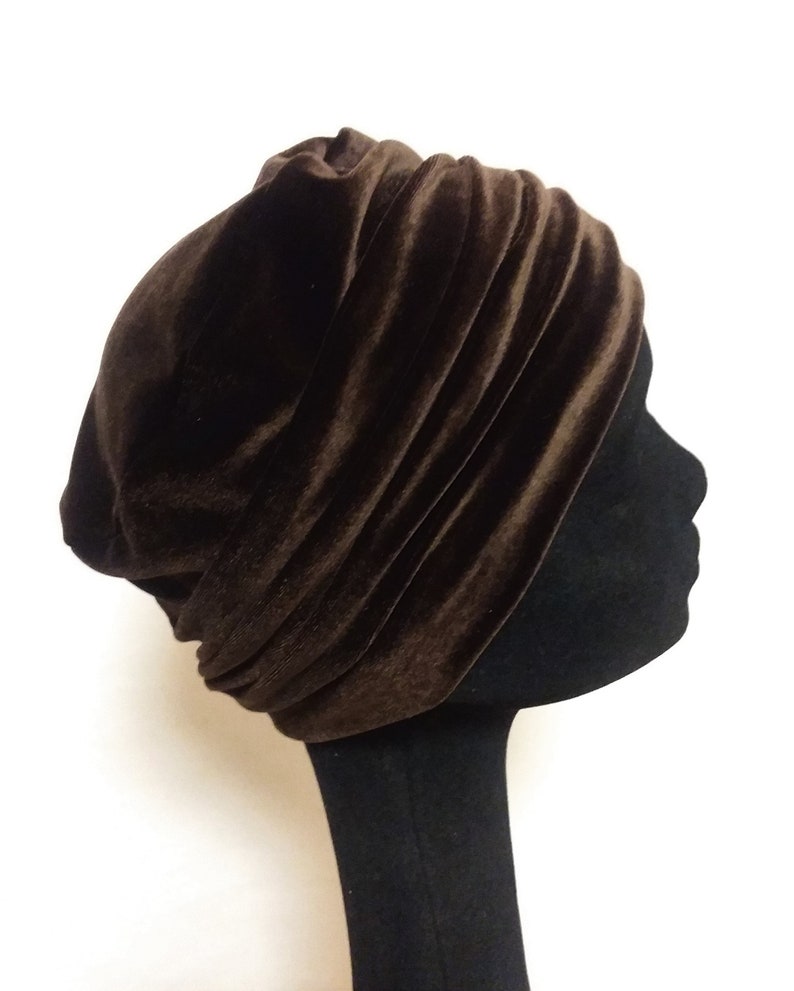 Womens Brown Stretch Velvet Hat Soft Hat Scully Hat Beanie | Etsy