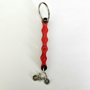 Retro Bike Keychain Handmade Bicycle Chain Key Ring, Vintage Gift, Unique Keyring for Bike Lock or Shed Key, Cycling Accessories