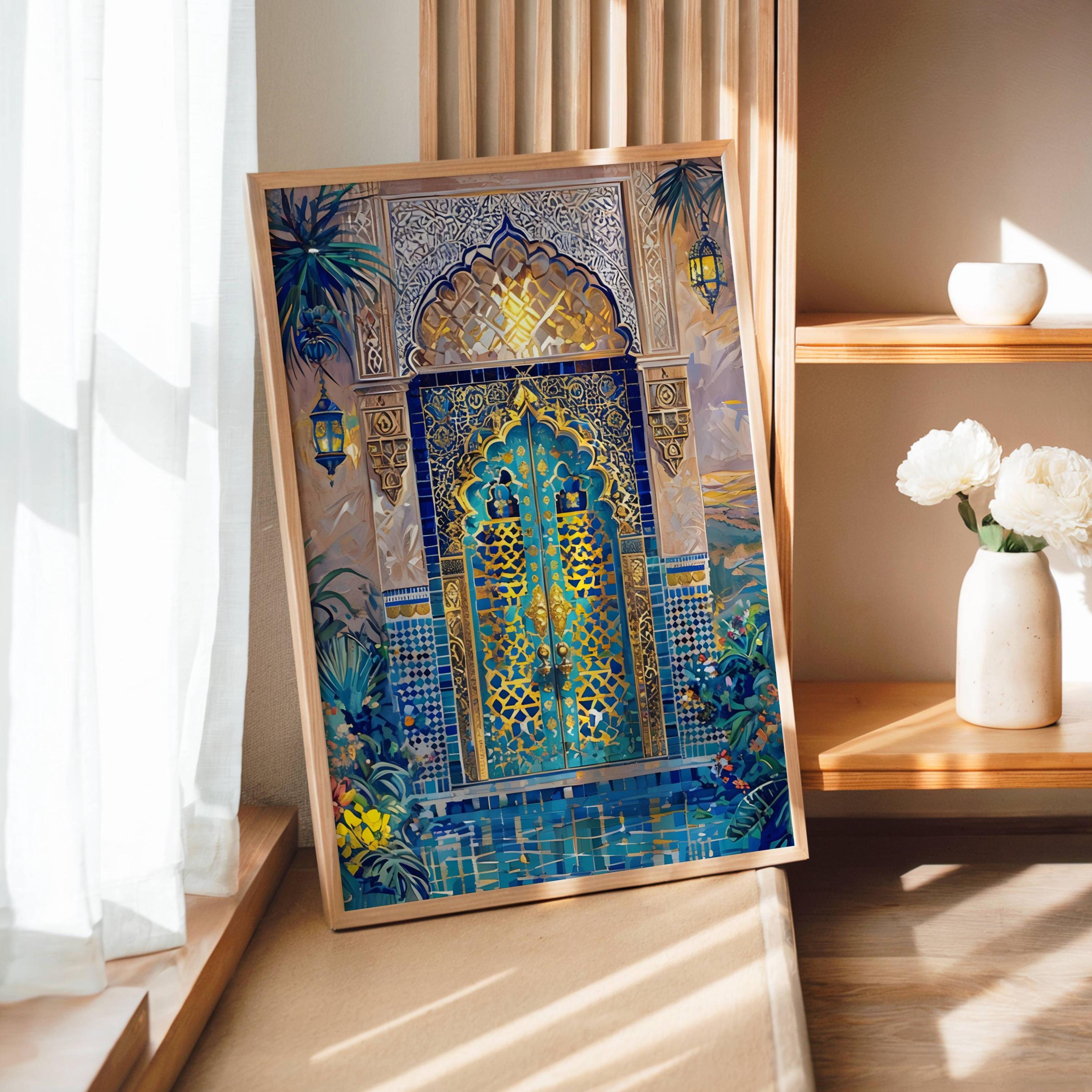 Morocco Wall Art Painting Boho Watercolor Print, Maroc Arabesque ...