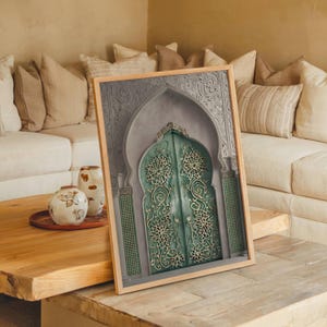 Moroccan Door Wall Art Printable, Islamic Wall Decor, Moroccan Architecture Art, Boho Home Decor, Vintage Door Digital Download, Maroc Decor