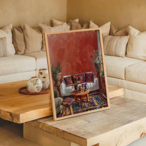 Moroccan Paintings Digital Download, Moroccan Interior Wall Art Printable, Boho Watercolor Poster, Cultural Home Decor, Berber Style Print