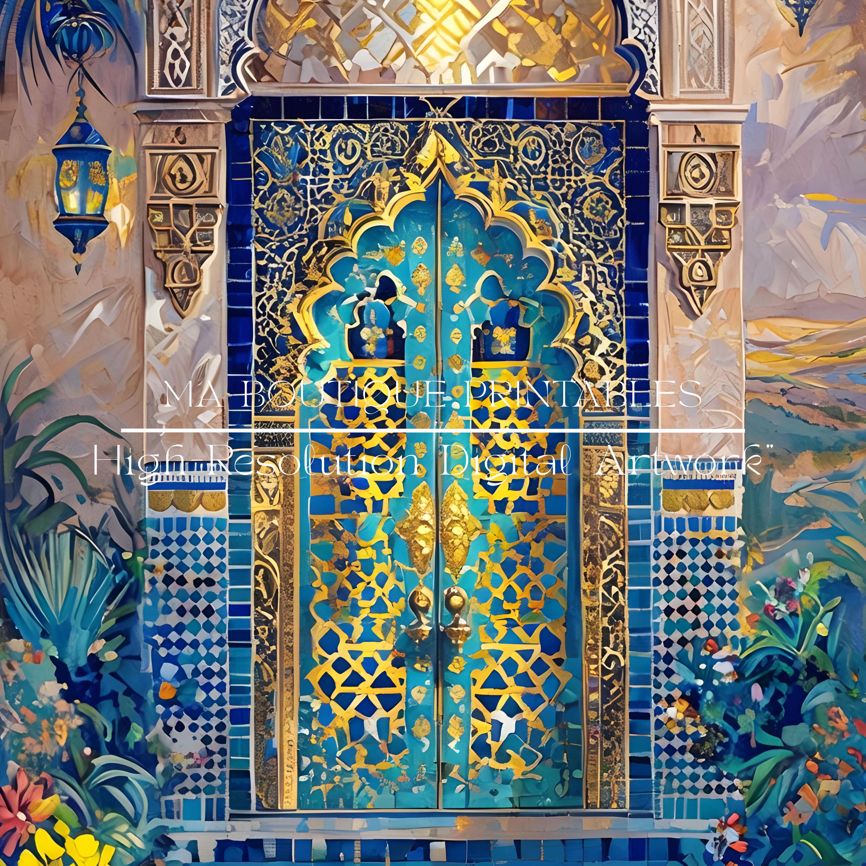 Morocco Wall Art Painting Boho Watercolor Print, Maroc Arabesque ...