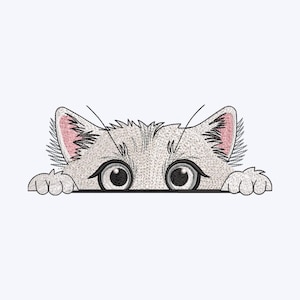 Premium Cat Face Embroidery Design File, Compatible with All Embroidery Machines, Available in all hoop sizes