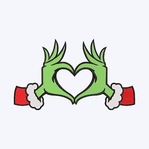 Stickdatei Weihnachtsgrinch zum sofortigen Download für alle Stickmaschinen.