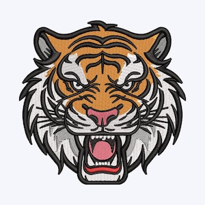 Fierce Tiger Embroidery Design File Animal Embroidery Pattern, Instant Download - Available in All Hoop Sizes