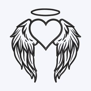 Angel Wings Embroidery Design: Machine Embroidery File (Instant Download)