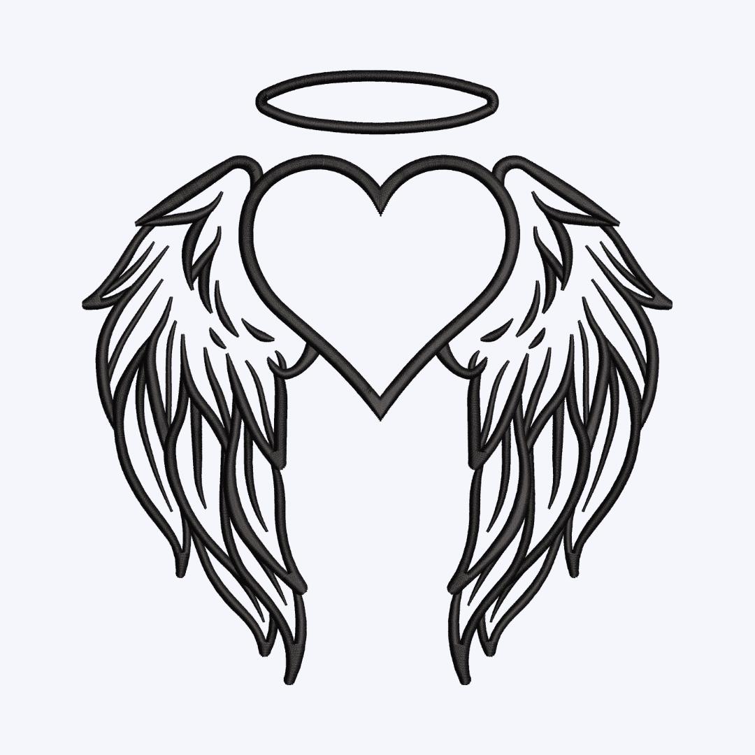 Angel Wings Embroidery Design: Machine Embroidery File (Instant Download)