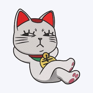 Cat Embroidery Design File, Cartoon Machines Embroidery Pattern, 5 sizes, Instant Download