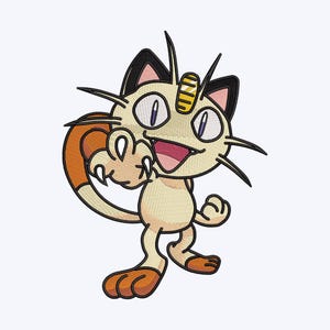 Trendige Stickdatei Katze, Stickdatei für Kinder, 5 Größen, Instant Download