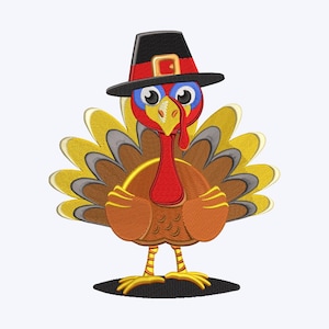 Thanksgiving Turkey Embroidery Design: Festive Holiday Pattern (Instant Download)