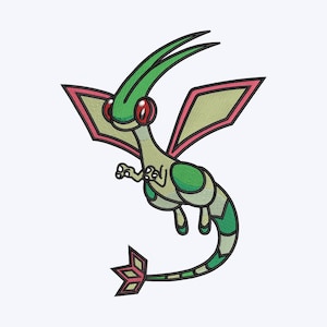 Cartoon Dragon Embroidery Design File, Poke embroidery, 5 sizes available, Instant Download File