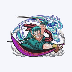 Premium Anime embroidery design file, Compatible with all embroidery machines - Pick Your Hoop Size