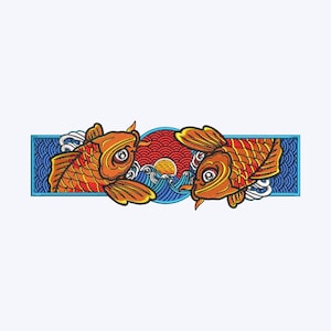Koi Fish Embroidery Design File For Machine Embroidery, Compatible with All Embroidery Machines - Available in All Hoop Sizes