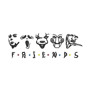 Halloween Friends Embroidery Design: Spooky Ghost, Witchy Pattern (All Hoop Sizes)