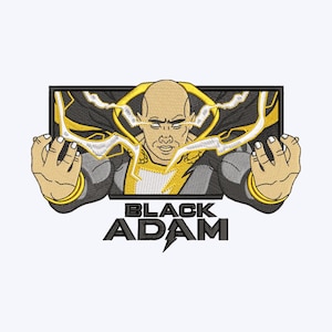 Black Adam Superhero Embroidery Design: PES, DST Formats