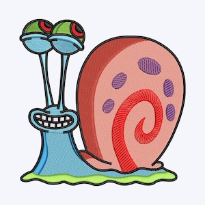 Snail Embroidery Design for Machine Kids’ Snail Embroidery File, 5 Sizes, Instant Download