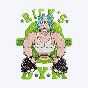 Motif de broderie Rick's Gym - choisissez la taille de votre cerceau