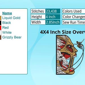 Anime Machine Embroidery Design File, Compatible With All Embroidery ...