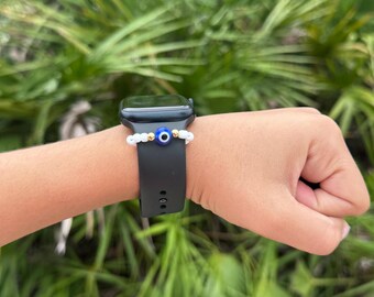 Evil Eye Apple Watch Charm | Handmade Beaded Smartwatch Accessory