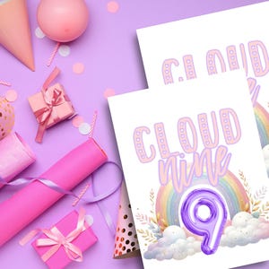 Cloud Nine Mädchen Geburtstagskarte | Niedliche illustrierte Geburtstagskarte | Wunderliche Kinder Grußkarte