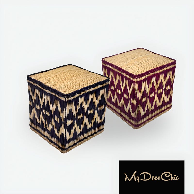 Rattan Footstool - Etsy