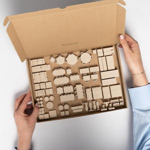 Muebles en miniatura a escala 1:50 para diseño de interiores: kit de maqueta arquitectónica de espacios amplios | Herramienta de diseño de planos de planta de Formini