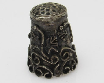 Vintage Taxco Sterling Thimble Mexican Sewing Collectibles