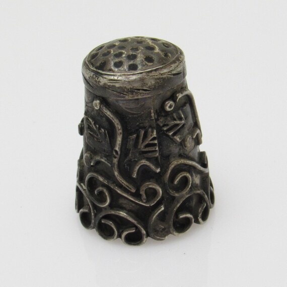 Vintage Taxco Sterling Thimble Mexican Sewing Collectibles