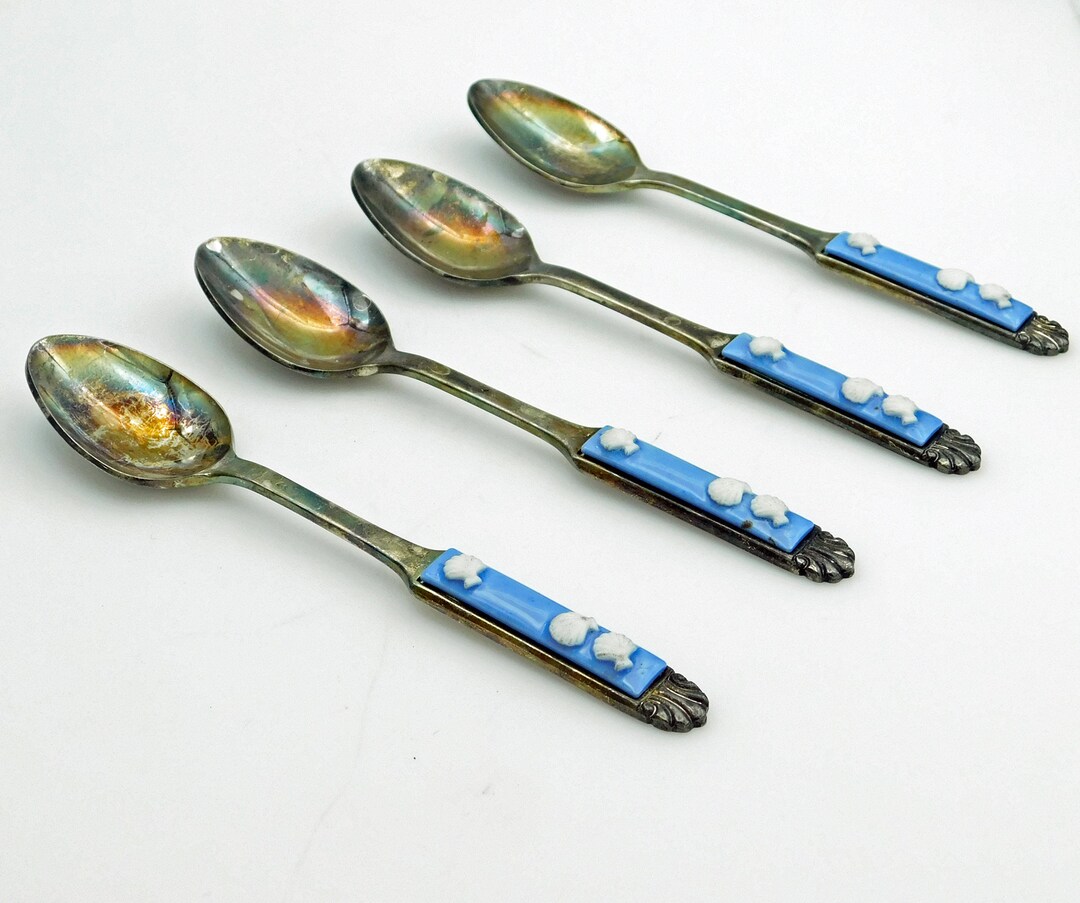 Japanese Shell Spoon Vintage Dessert Spoons, Japan Stainless, Blue Shell Design - Etsy