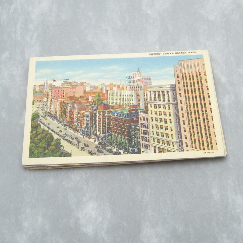 Vintage Boston Postcards Colourpicture Ephemera Souvenir 1940 Etsy