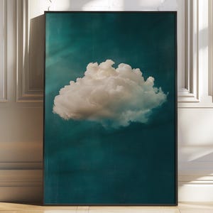 Vintage Wolke Kunstdruck | Stimmungsvoller Himmel Leinwand |  Wolken Wand Kunst | Minimalistisches Wohndekor | Verträumtes Wolkenbild | Ästhetische Wandkunst | CC-043