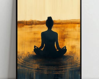 Meditation Poster | Yoga Wall Art | Zen Decor | Calming Aesthetic Print |  Spiritual Home Decor |  Gift for Meditation Lovers | CC-023
