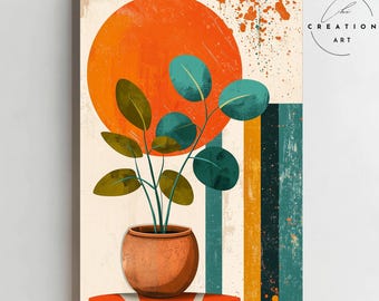Boho Plant Art Print | Retro Botanical Home Office Decor