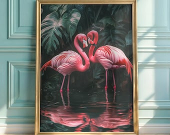 Pink Flamingo Art Print | Tropical Bird Wall Decor