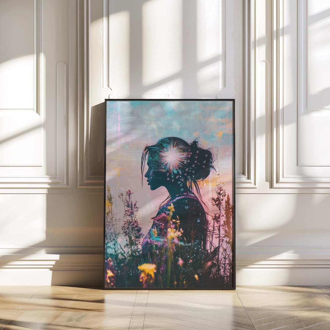 Spiritual Wall Art - Feminine Energy Art Print, Yoga Room Boho Framed ...