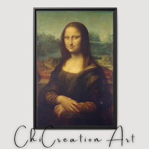 Mona Lisa Canvas | Da Vinci Wall Art | Classic Painting Reproduction | Feminine Portrait Canvas | Vintage Art | High Quality Print | CC-085