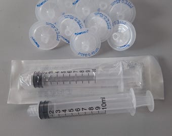 0.45um PTFE Filtering Set, with 2 x 10ml leur lock syringes, 10 x 0.45um Filters