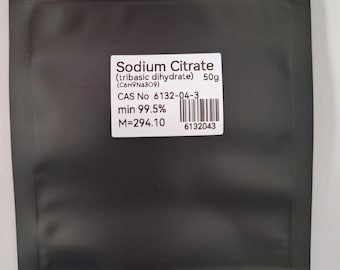 50g Sodium Citrate Tribasic Dihydrate, (Trisodium Citrate), 99.5%+ Food Grade, CAS 6132-04-3